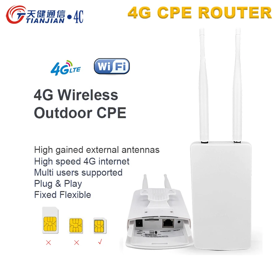 

3g 4g Wi-Fi роутер CPE разблокированный 150 Мбит/с CAT4 LTE Wi-Fi беспроводной маршрутизатор слот усилитель сети для IP-камеры/внешнего Wi-Fi модема
