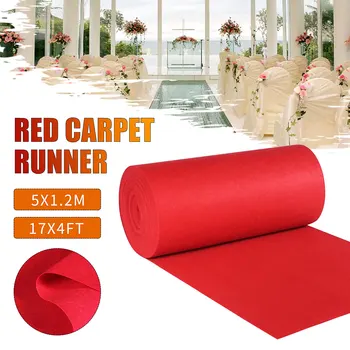 

Large Red Carpet Wedding Aisle Floor Runners Hollywood Party Prom Carpet Wedding Decoration Props Accessories Disposable 1.2x5m