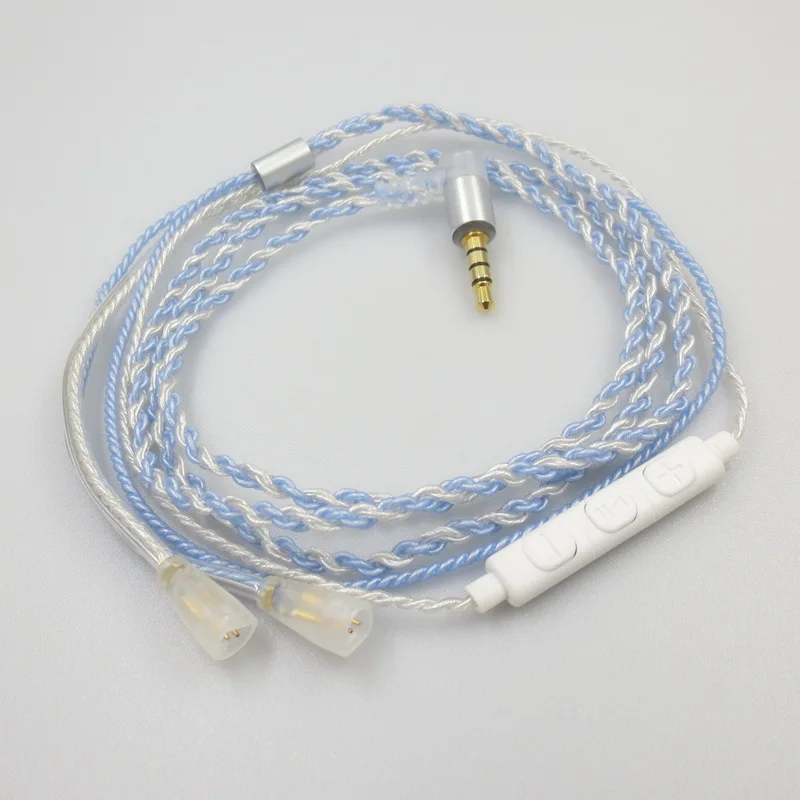 Replacement o Cable for Sennheiser Ie8 Ie80 Ie80S Headphones Upgrade microphone Volume Control Blue 
