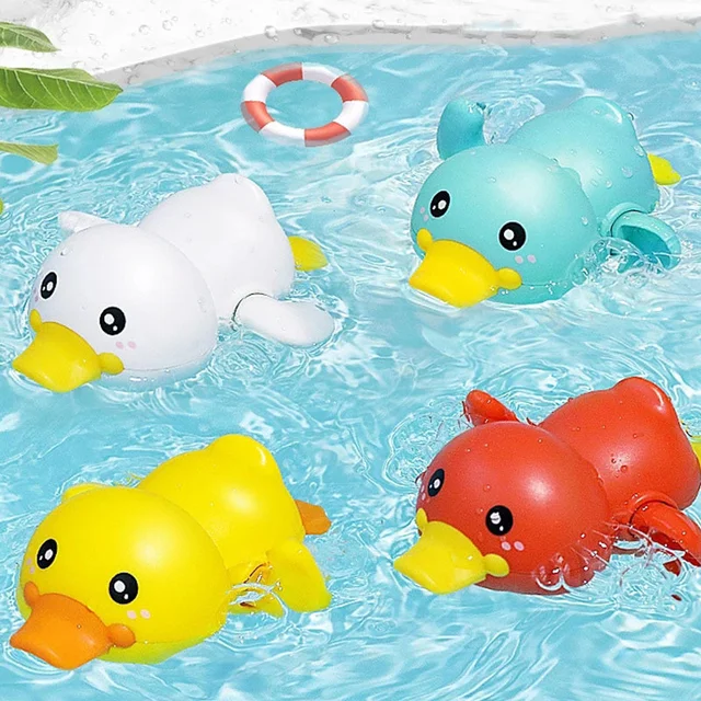 Baby Toys Bathing Ducks Cartoon Animal Whale Crab Swimming Pool Water Play Game Chain Clockwork Bath Toys For Children 2