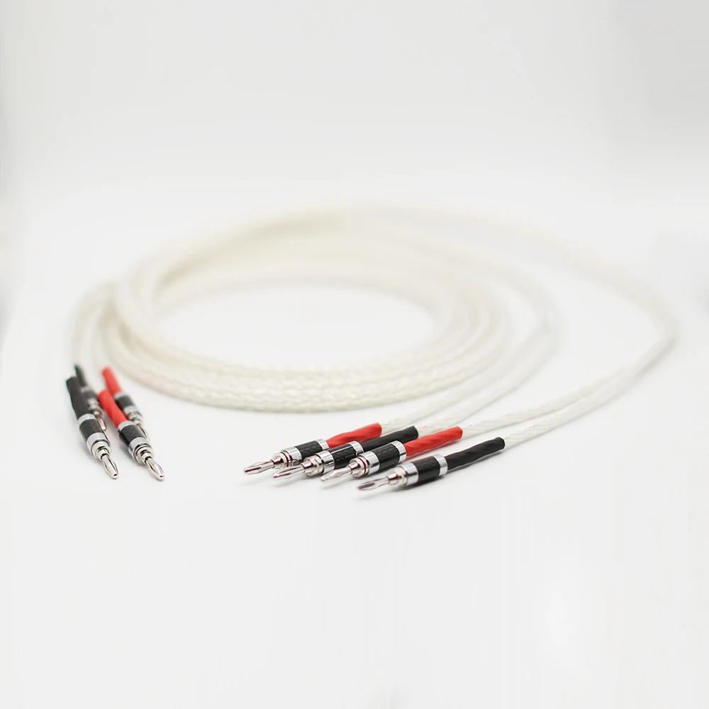 Comprar Cable de altavoz de plata 8AG cable de altavoz de fibra de carbono de alta fidelidad