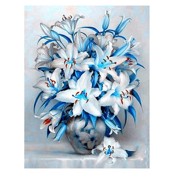 

DIY Diamond Embroidery Cross Stitch Llily Diamond Painting Cross Stitch Full Round Drill Decoration Gift