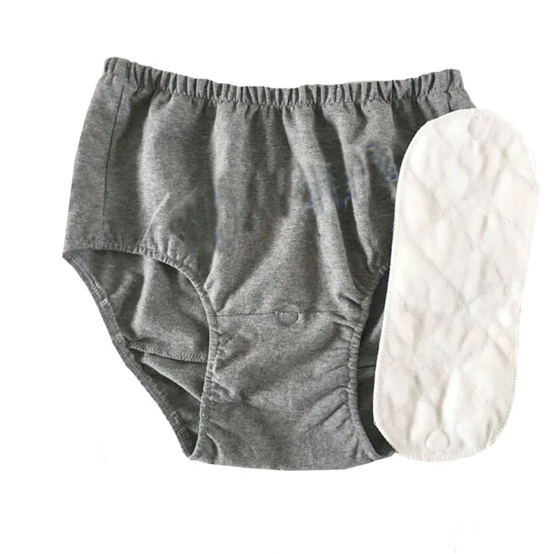 Adult Cloth Diapers Man Woman Can Wash Elderly Urine Does Not Wet Nappy Pants  Incontinence Underpants Waterproof Cotton 50-220ML
