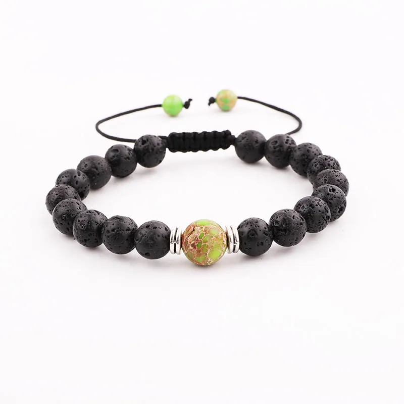 Cheap Chakra Bracelet Women Men Lava Stone 7 Chakra Yoga Macrame Beaded Bracelet Women Jewelry Gift - Image 3