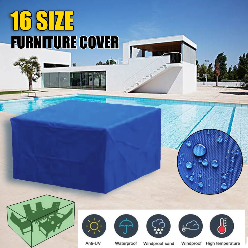 16SizesBlueWaterproofOutdoorPatioGardenFurnitureCovers210D
