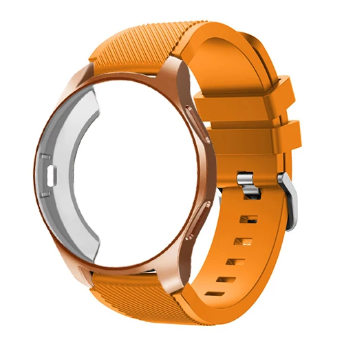 Ремешок+ чехол для samsung gear S3 Frontier S2 ремешок Galaxy watch 46 мм 42 м 22 мм ремешок для часов все вокруг защитные часы аксессуары 20 - Цвет ремешка: orange 5