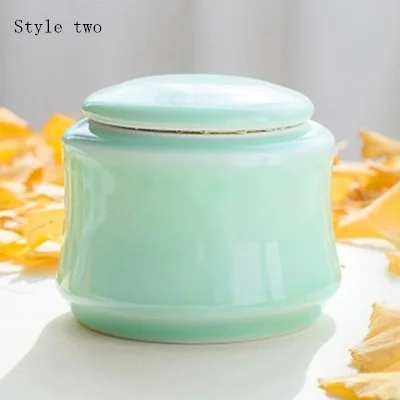 kuanshiermeiziqing Celadon канистра чайный набор в коробке ручной работы керамический Загерметизированный бак двойные банки пуэр Пробуждение чайная коробка фарфоровые баночки кухонные банки для чая - Цвет: kuanshiermeiziqing