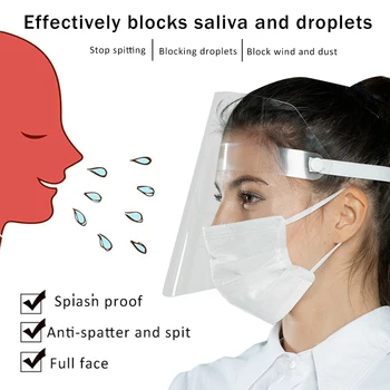 

5PCS Safety Clear Grinding Face Shield Screen Mask Visor Eye Protection Anti-fog Protective Prevent Saliva Splash Mask