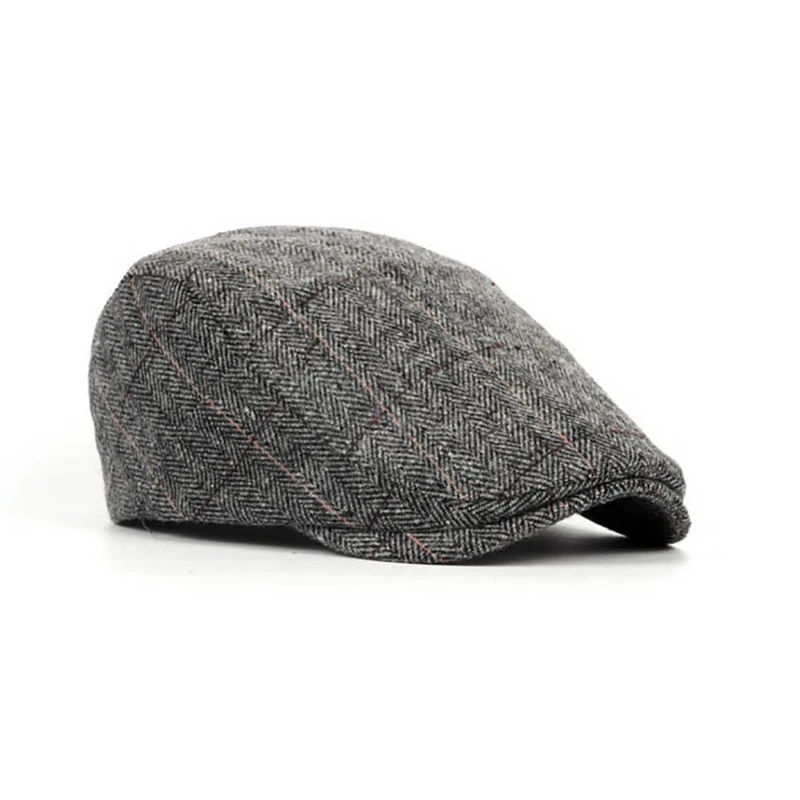 Outdoor Sports Running Caps Beret Cap Women Men Classic British Style Plaid Adjustable Sunshade Wool Hat Camping Hiking Hats