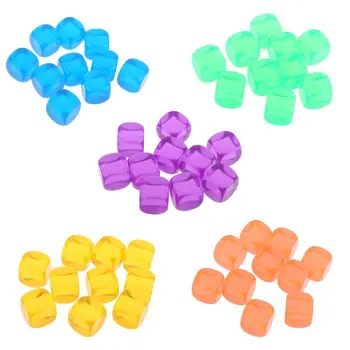 

50Pcs/Set Number 16 Round Polyhedral Dices Beads Blank Desktop Table Board Playing Games