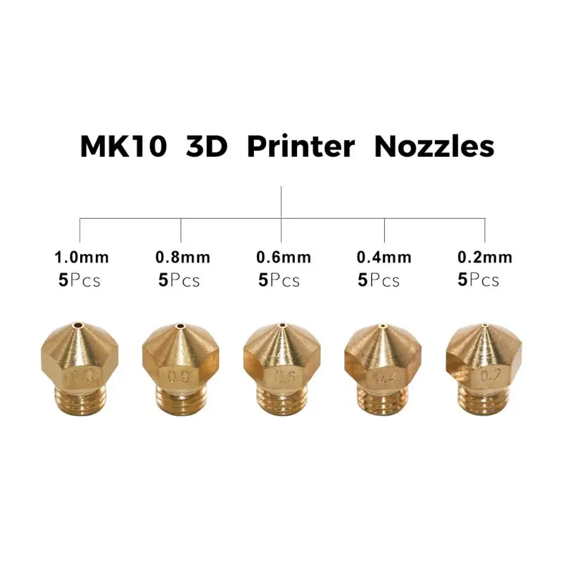 Насадка для 3d принтера MK10 резьба латунь Экструдер Насадка 0,2-1 мм чистые иглы 83XB