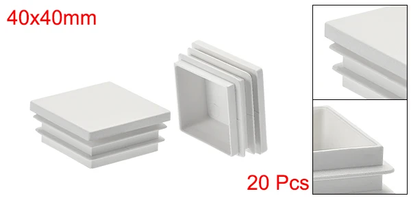 Uxcell 8-20 шт Трубная пробка квадратная штыревая заглушка 40x40-120x120mm пластик для поручней лестницы Newel Guardrail пробки белый/черный