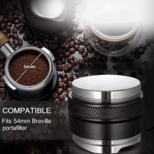 53mm distribuidor de café tamper nivelador dupla cabeça café nivelador ajustável profundidade espresso mão atarraxamento casa ferramenta para 54mm