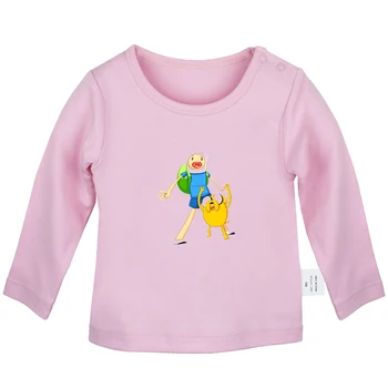 

Adventure Time With Finn And Jake Design Newborn Baby Boys Girls T-shirts Toddler Printing Graphic Long sleeve Tee Cotton Tops