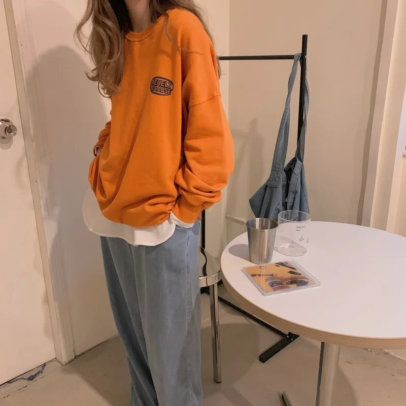 Женский свитер с буквенным принтом свободного покроя | Женская одежда