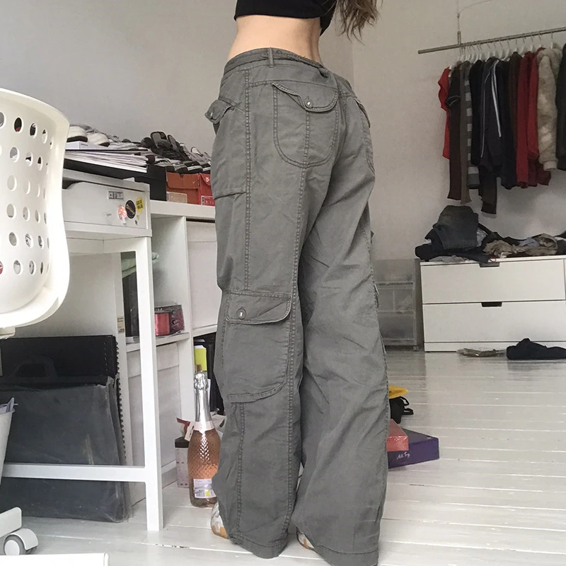 leather pants Tawnie Y2K Cargo Pants Women's Baggy Pants 2022 Autumn Streetwear Fairycore Oversized Trousers Vintage Casual Loose Sweatpants jogger pants