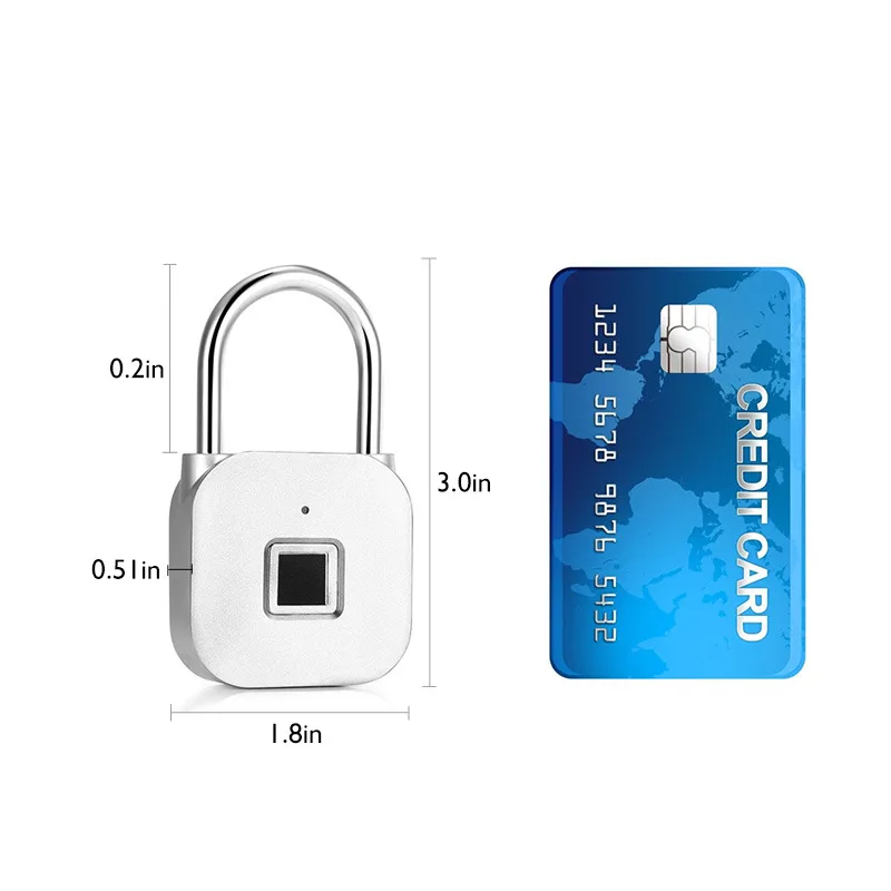 Quality Security Padlock Fingerprint Lock Door Luggage Anti-theft Safety Smart Rechargeable Electronic
