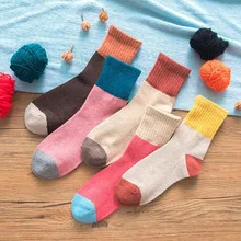 3 пары, этнические толстые шерстяные носки, женские кашемировые теплые носки, осенне-зимние лоскутные носки, женские носки без пятки, чулочно-носочные изделия для студентов