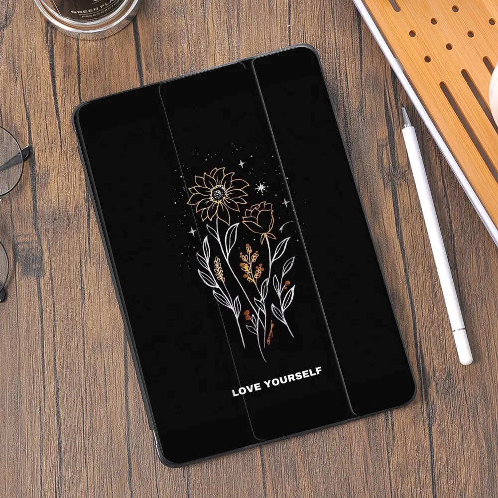 

Flower Moon Star Case for Pro 11 2021 Air 4 10.2 iPad 8th Generation Tablet Shell 7th Silicone Funda Mini 5 Air 2 6th 5th Cover