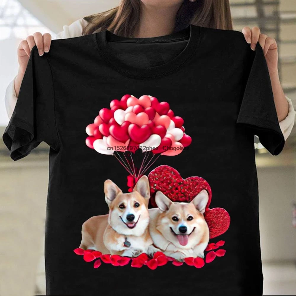 Футболка Corgi с воздушными шарами в форме сердца потрясающая футболка для