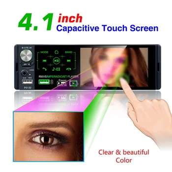 

Classic 4.1 Touch Screen Car Stereo MP5 Player Touch HD Capacitive Screen RDS AM FM Radio USB TF AUX Rear View Camera