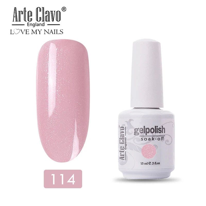 Arte Clavo Гель-лак для ногтей телесный цвет розовый длительный получить Блестки для ногтей замочить от УФ светодиодный 15 мл Полупостоянный DIY Гель-лак для ногтей - Цвет: 11114