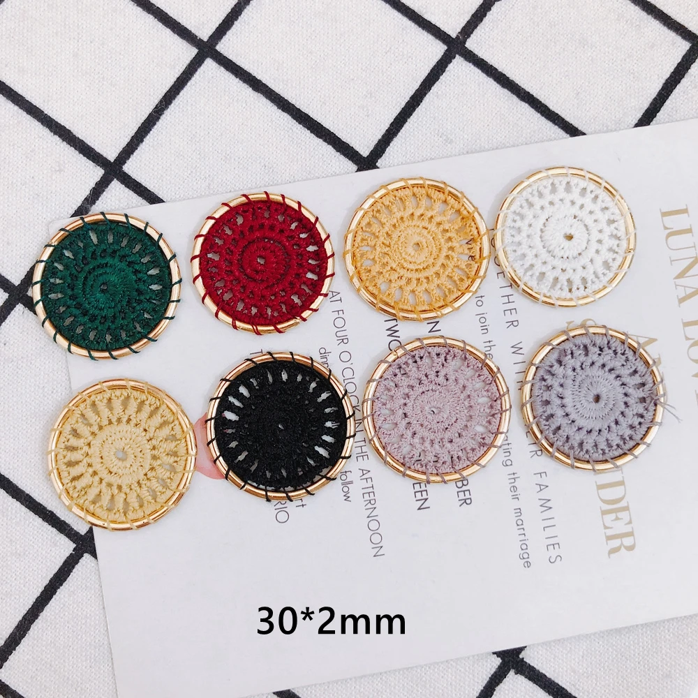 Дикие круглые серьги материал DIY ручной работы этнический стиль хлопковая нить