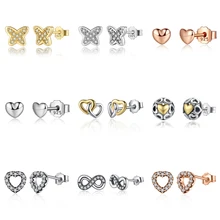 Trynmera 925 стерлингового серебра сердце серьги гвоздики ювелирные изделия для женщин серьги-гвоздики ювелирные изделия CE060