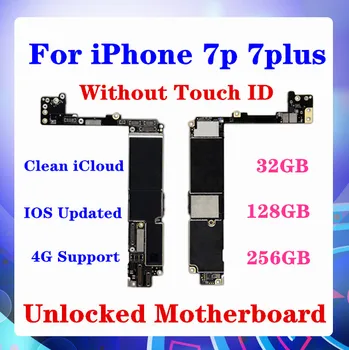 

Original unlocked for iphone 7 plus Motherboard Without Touch ID,32GB/128GB/256GB IOS with Full Chip, Logic Board 4G SIM Support