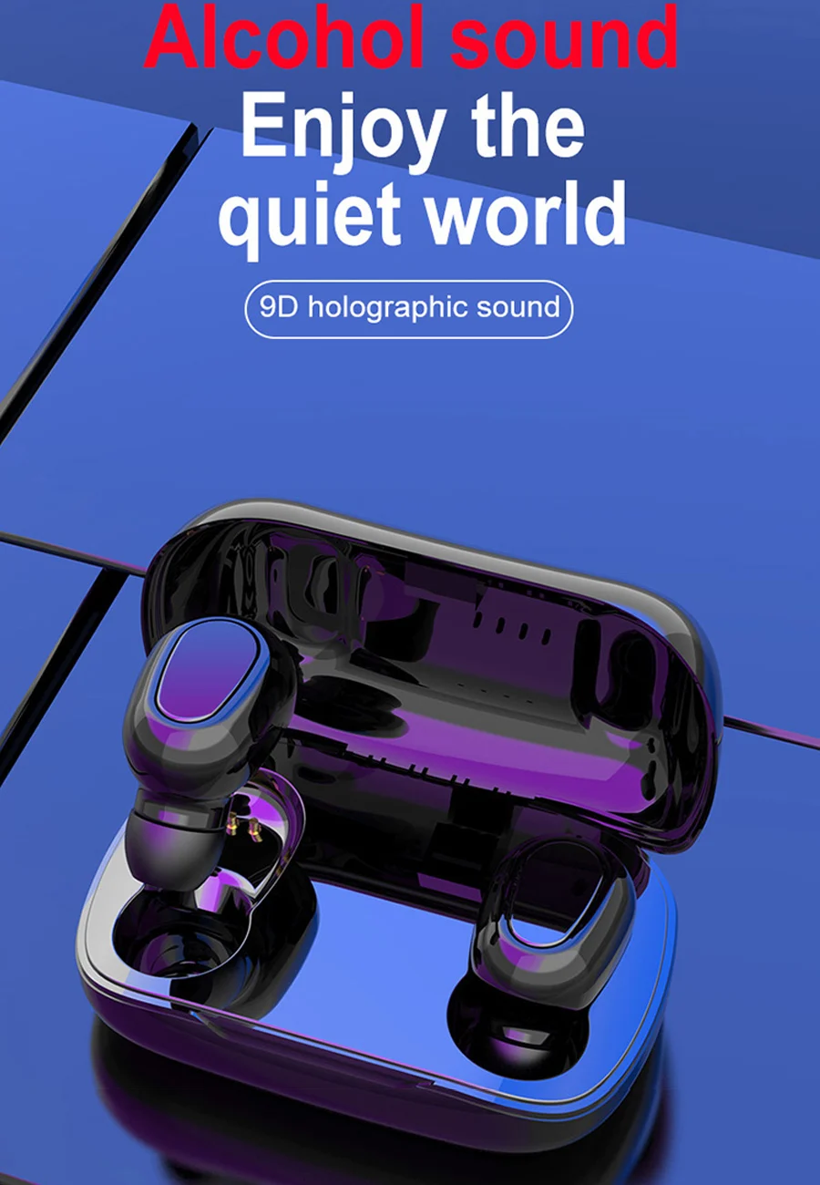 Tkey L21 беспроводные наушники Bluetooth 5,0 наушники мини TWS Спортивная стереогарнитура с микрофоном шумоподавление зарядная коробка
