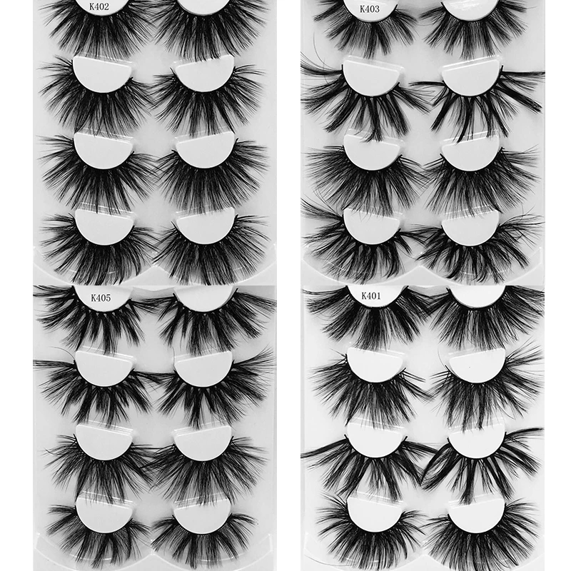 

4 Pairs 25 mm 3d Mink Lashes Bulk Faux with Custom Box Wispy Natural Mink Lashes Pack Short Wholesales Natural False Eyelashes