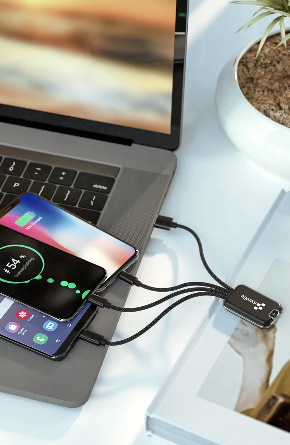 Swalle Быстрая Зарядка Mini 3 в 1 USB кабель брелок Портативный короткий Micro usb type C мульти зарядное устройство кабель для Xiaomi huawei iPhone