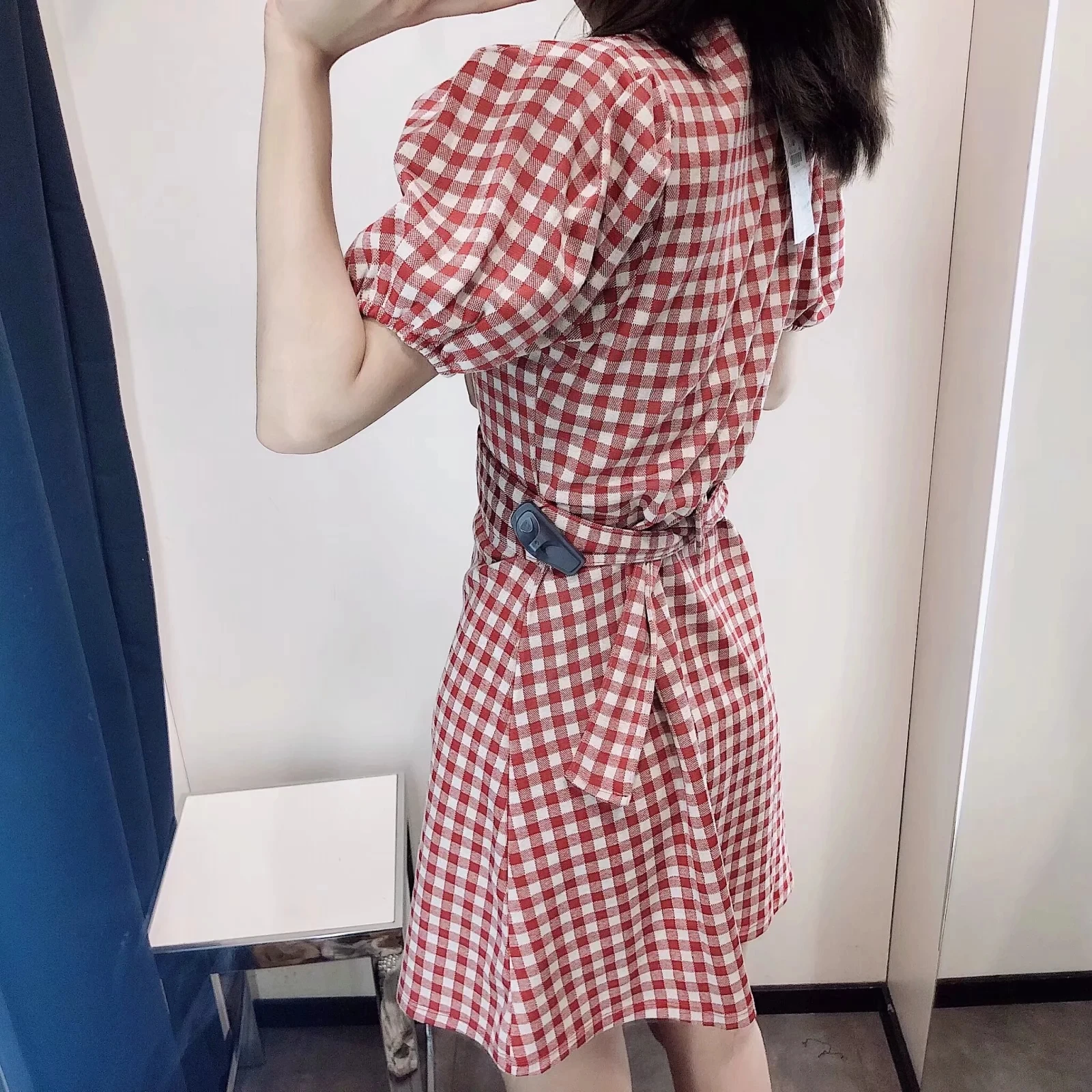 Женское платье осень элегантный стиль vestidos de ep v-образным вырезом клетчатое мини-платье А-силуэта vestidos de fiesta de noche шикарное вечернее платье