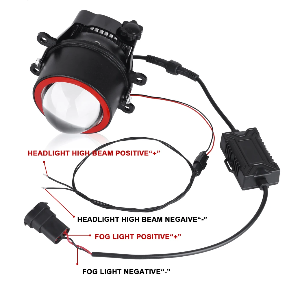 Bi LED Lens 3 inch Fog Light Lenses Projector Lens 90W Kits Reflector Diode Chip 30000LM Driving Light Car Accessories Retrofit