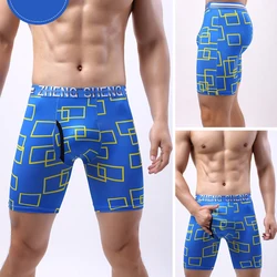 3Pcs/Lot New Men's High-End Fashion Long Boxer Shorts Sports Men Beach Shorts Swim Men's Soft Ice Silk Large Size Boxer Pants