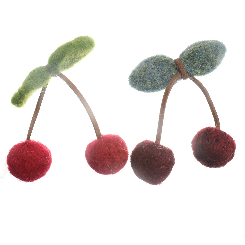 Don&Judy NEW 2PCS Cute Cherry Newborn Photo Props Handmade Wool Felt Cherries Baby Prop Studio Photo Shooting Accessories