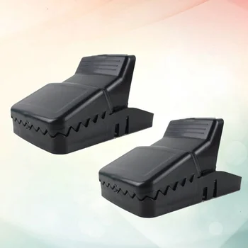 

2pcs Portable Mouse Trap Automatic Plastic Mousetrap Household Mouse Killer Catcher for Mouse Control Home Use (Black)