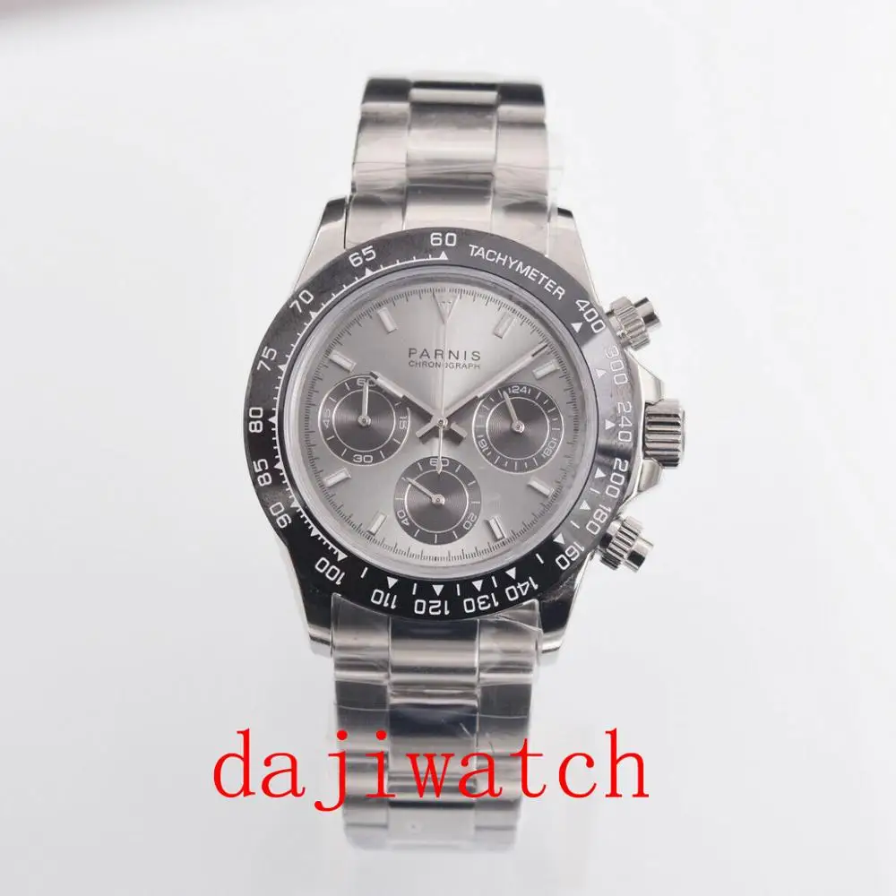 Мужские кварцевые часы с хронографом и сапфировым стеклом 39 мм|Спортивные часы| |