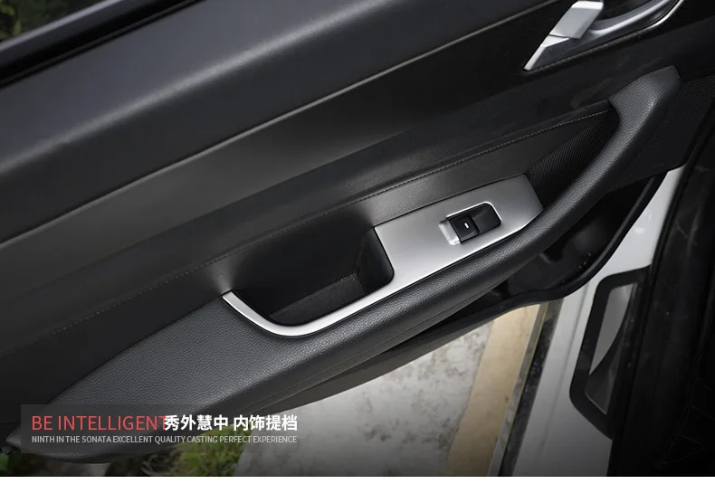 Stainless Steel Protective Window Switch Control Buttons Decorated Frame For Hyundai Sonata 9 AA530