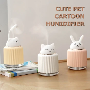 

Creative Animal Shape USB Charging Air Humidifier With Multi-function USB Fan and USB LED Light Lamp For Car Home Desktop