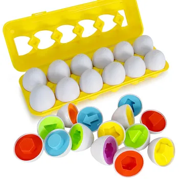 

Education to Learning toys Mixed Shape Wise Pretend Puzzle Smart Eggs Baby Kid Egg Learning Puzzles for Children 12 eggs/set