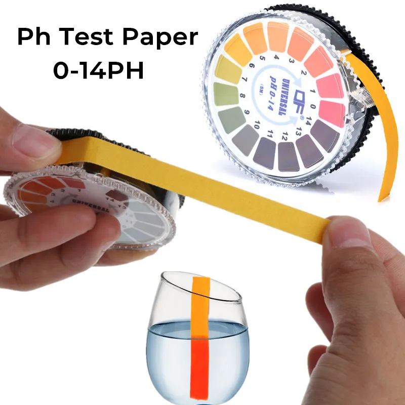 Carta Per Test Del Ph Gamma Di Misure Universali Di 1-14 Ph Indicatore Rotolo Di Strisce Di Carta Per Test Del Tornasole Per Urina E Saliva D'Acqua