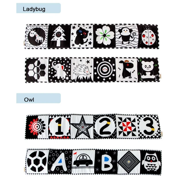 Baby Book Soft Cloth Books Black and White Animal Rattles Newborn Early Learning Develop Cognize Toys Montessori Kids Quiet Book 2