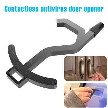 

Portable Non-contact Door Opening Stick Portable Plastic Press Keychain Handheld Door Handle Opener Elevator Tool