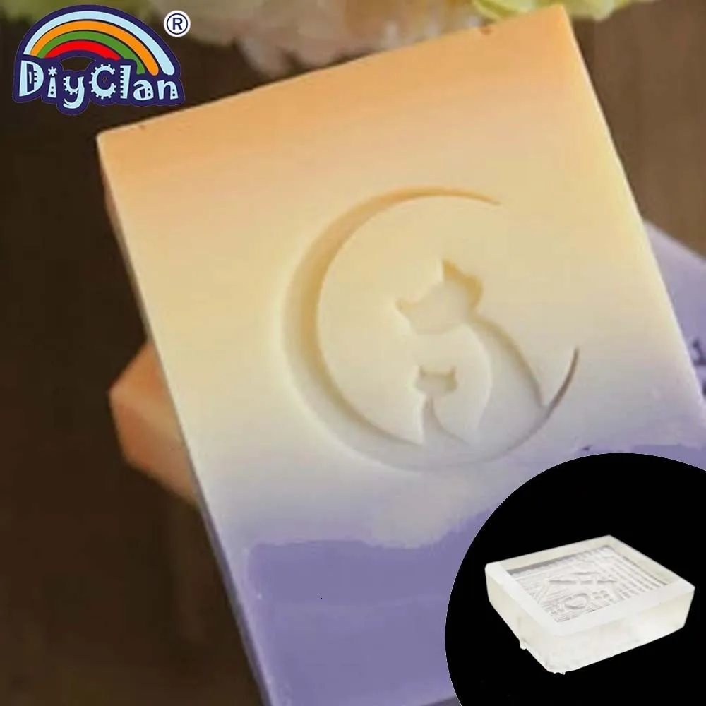 Moon Cat мыло ручной работы, печать животных, натуральные органические штампы, прозрачное мыло, принадлежности для изготовления акрилового мыла, на заказ