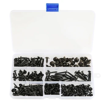 

500Pcs Pan Head Tapping Screw Cross Head M3 Self Tapping Screw Set Assortment Kit Black Furniture Carbon Steel