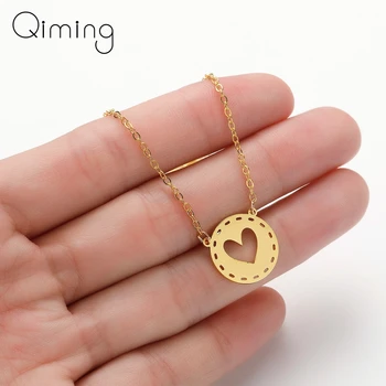 

New Arrivals Love Heart Necklaces For Women Wedding Jewelry Long Stainless Steel Necklaces Statement Jewelry