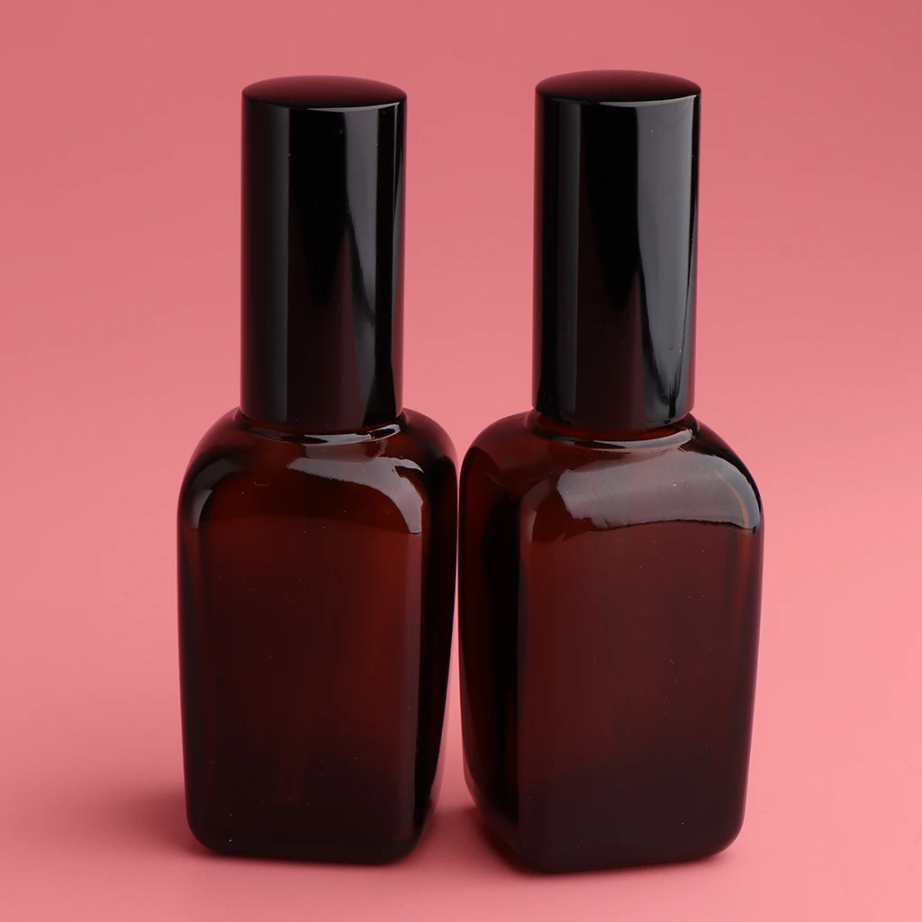 4x Empty Glass Cosmetics Bottles Pump Spray Bottles Fine Mist Sprayer Containers for Travel Refillable, 50ml and 100ml