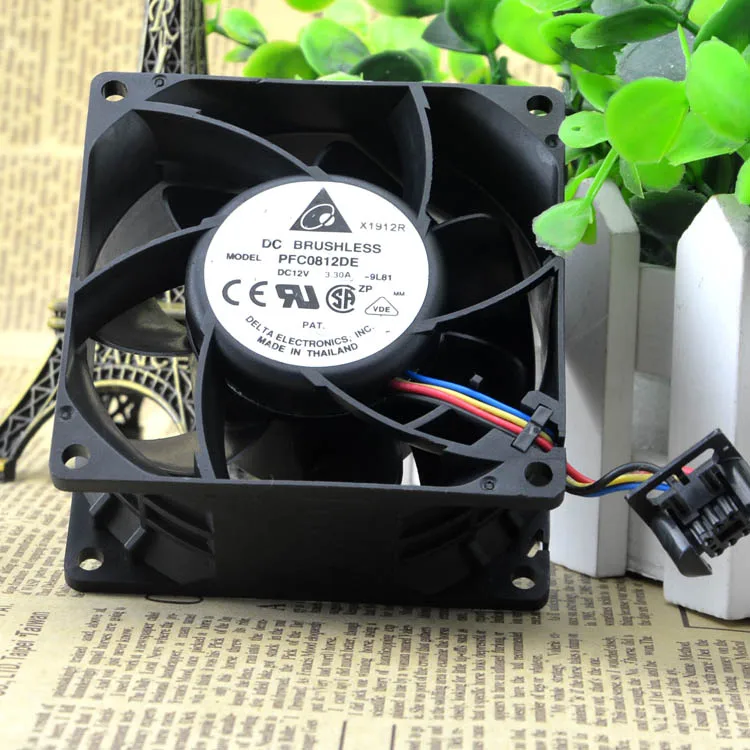 PFC0812DE 8 см 12V 3.30A 8038 4 wiresPWM защиты электродвигателя Вентилятор охлаждения