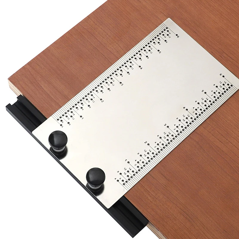 

Stainless Steel with Base Multi-Function Woodworking Dash Ruler DIY Rule